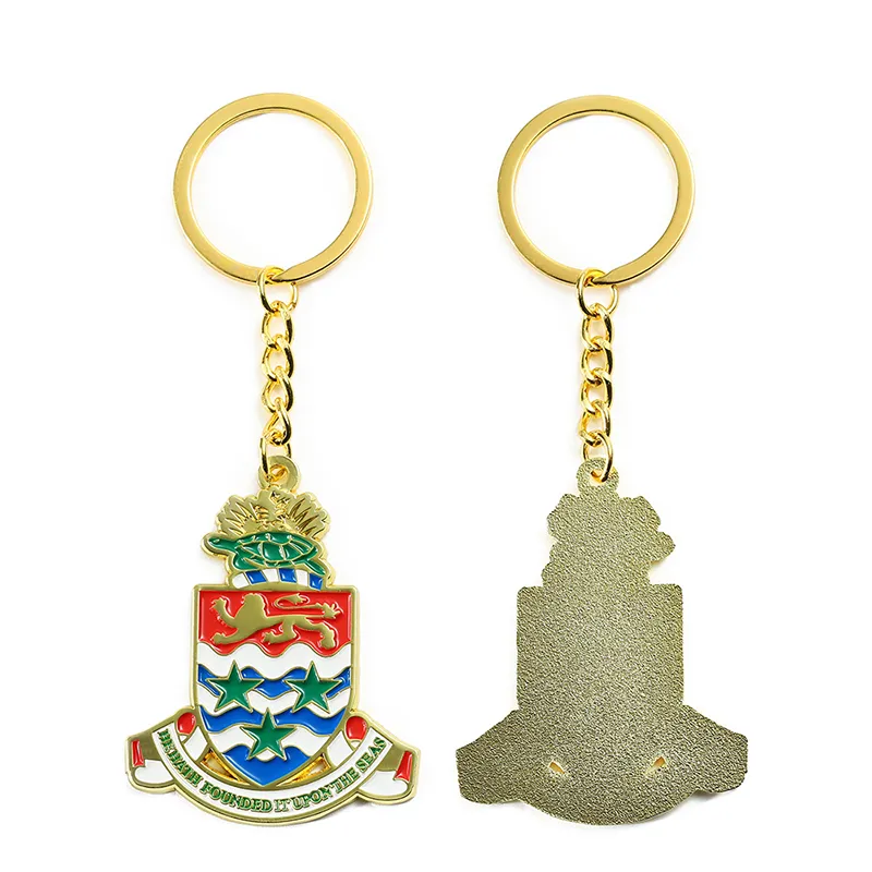 2337-2-金色彩绘不规则文字钥匙扣