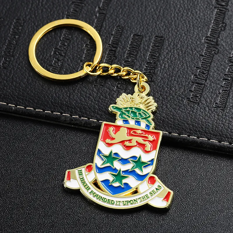 2337-5-Golden painted irregular text keychain
