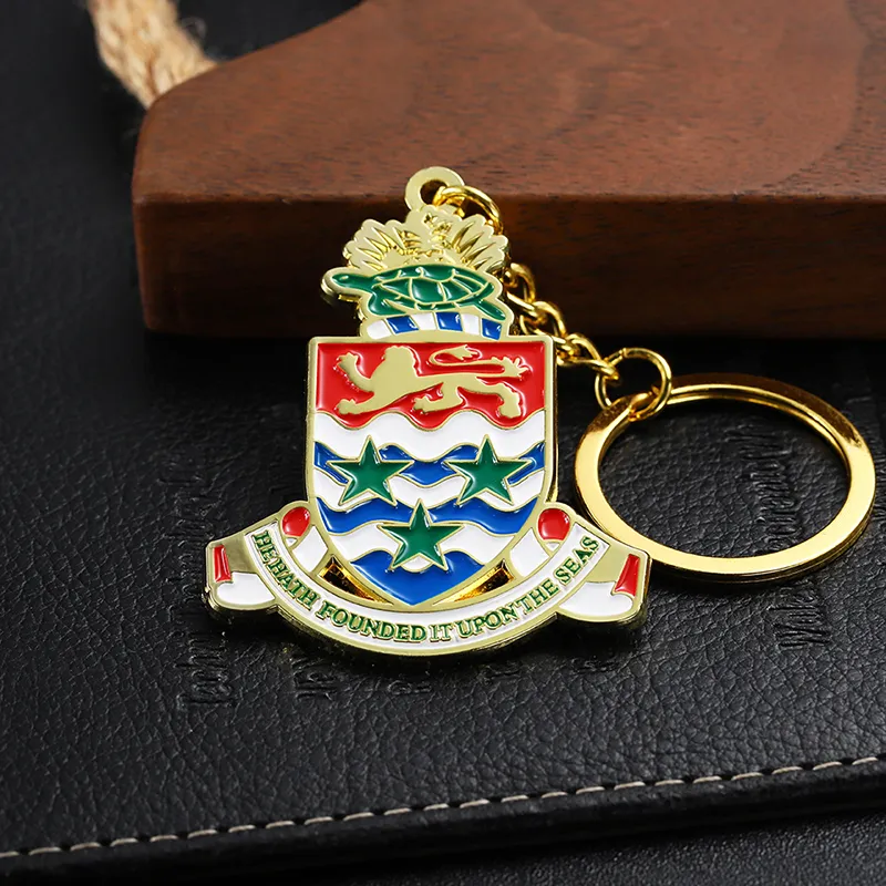 2337-6-Golden painted irregular text keychain