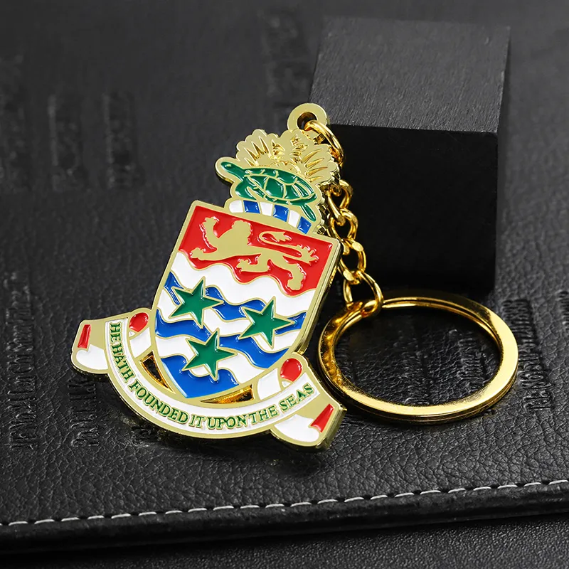 2337-7-Golden painted irregular text keychain