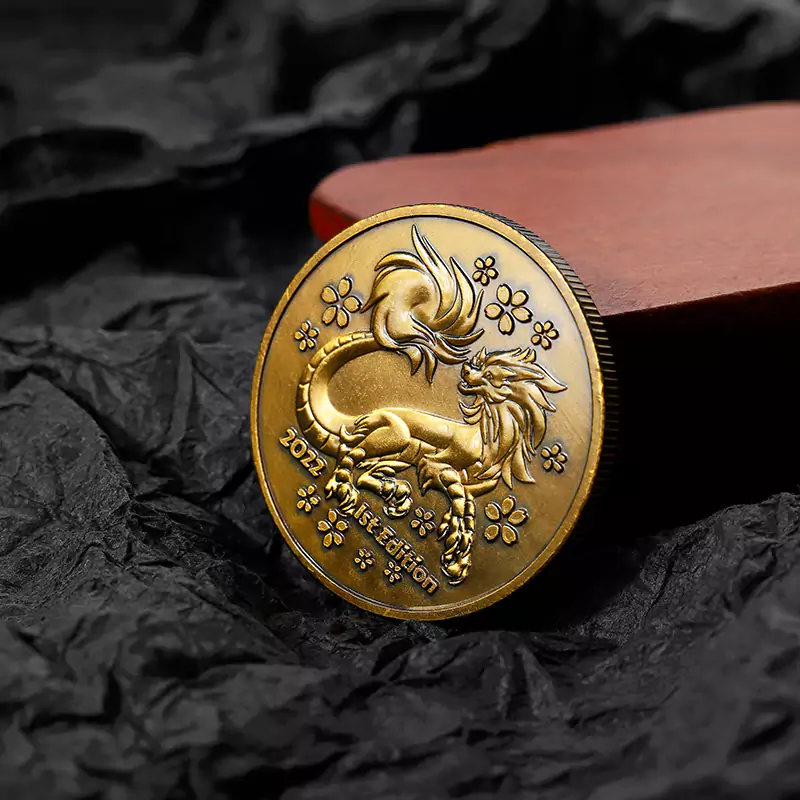 2511-5-Tokyo Toy Bus Antique Gold Commemorative Coin, Japan