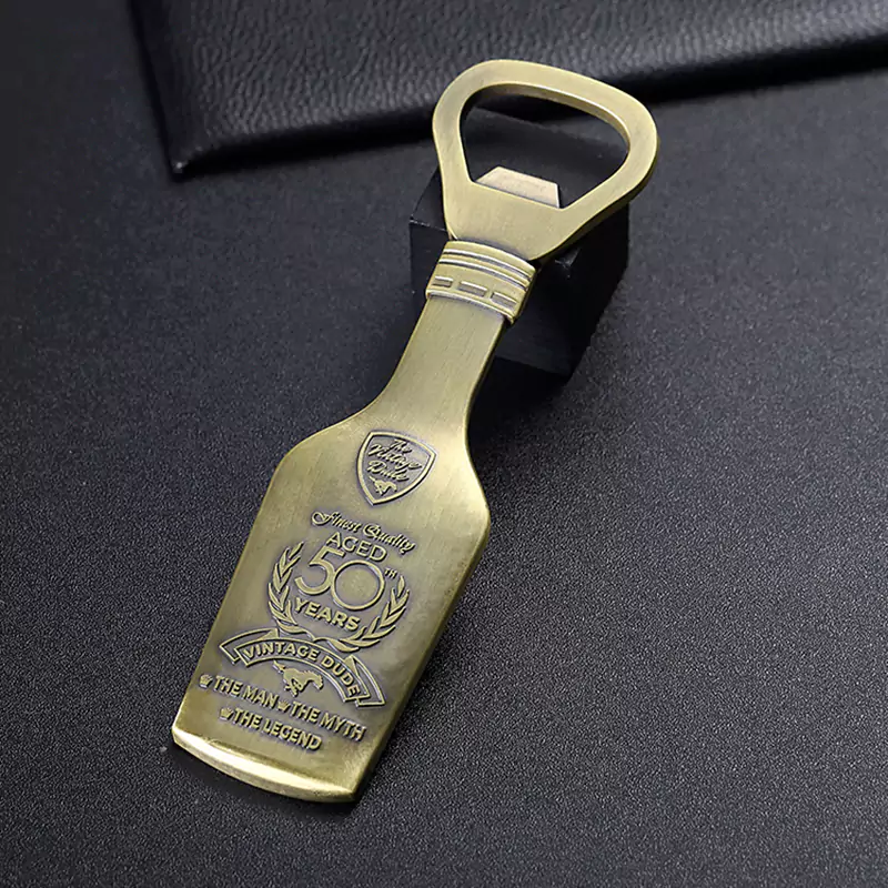 3695-6-Bottle shaped antique bronze bottle opener