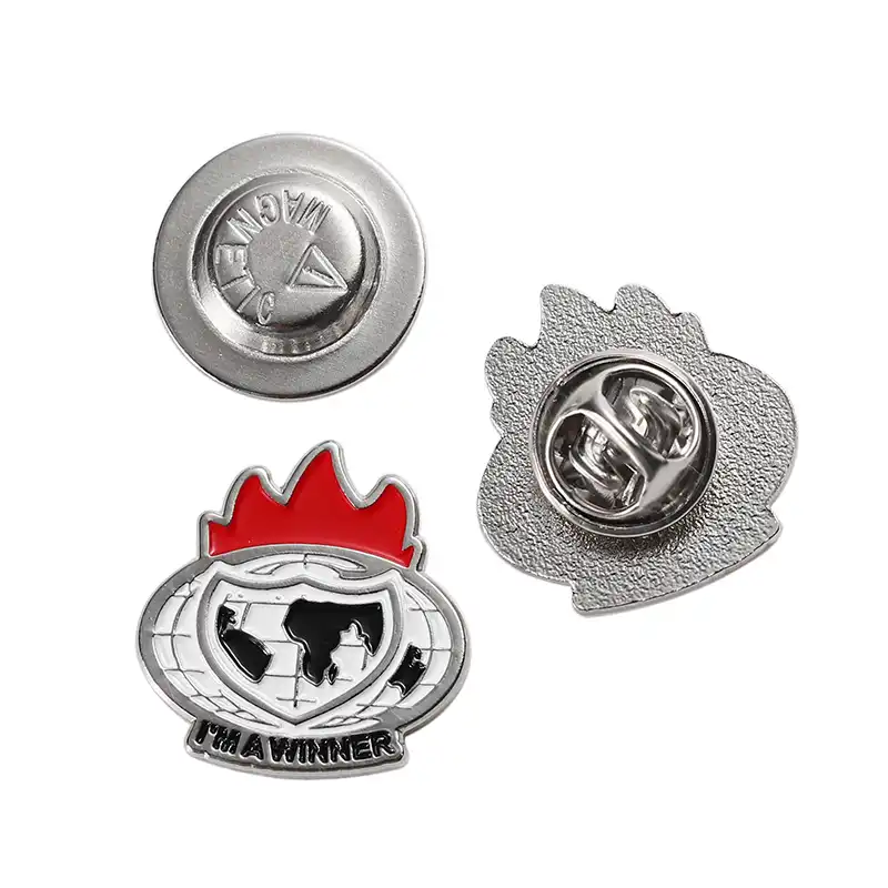 1789-3-Badge magnétique en émail de forme irrégulière