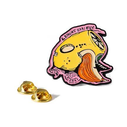 1519-4-Weiches Emaille-Zitronen-Kunstabzeichen