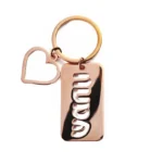 2359-1-Chaveiro de aço inoxidável em ouro rosa