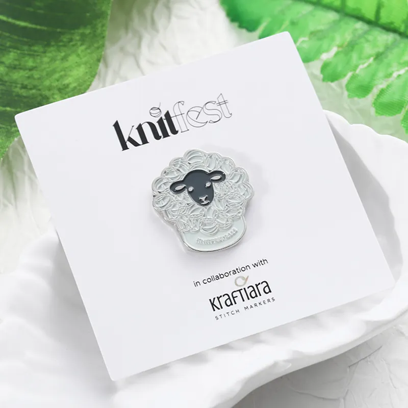 1702-5-KnitFest 2025 针织纹理羊羔金属胸针