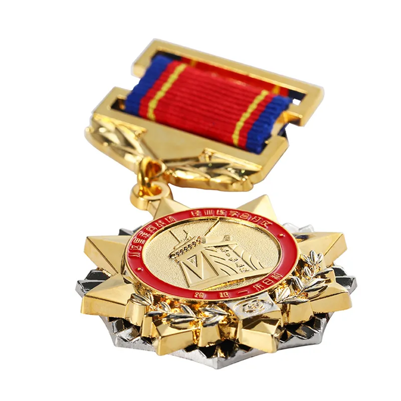 5654-3-Customized Metal Five-pointed Star Honor Badge