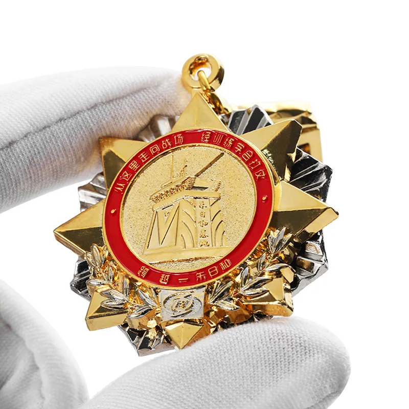 5654-4-Customized Metal Five-pointed Star Honor Badge