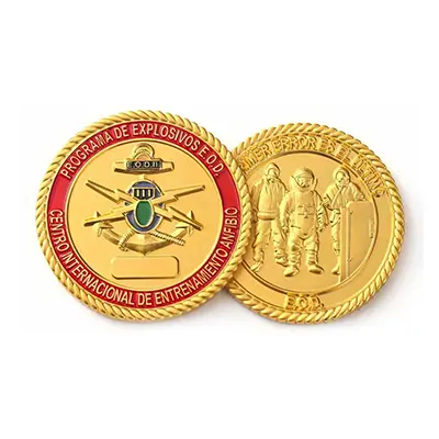 Custom Challenge Coin Kostenrechner-einseitige Emaille Kupfermünze-11