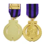 5702-3-Purple-black woven ribbon with golden hollowed-out commemor