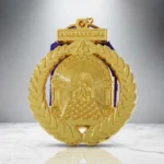 5702-8-Purple-black woven ribbon with golden hollowed-out commemor