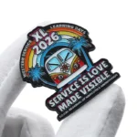 1825-1-2026 XL NA Regional Enamel Pin Retro Rainbow Bus Service Pin