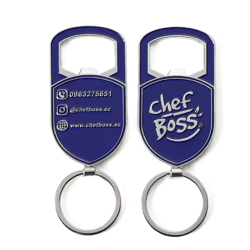 2104-4-Head chef blue lacquered silver bottle opener