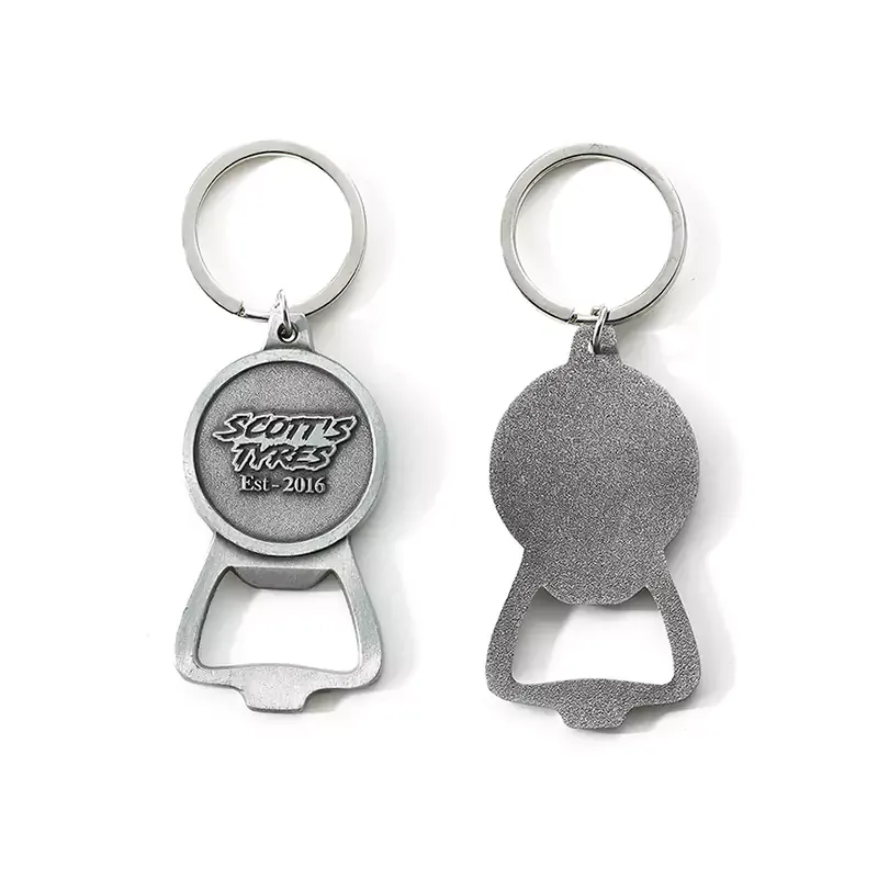 2105-1-Pure LOGO embossed antique silver bottle opener
