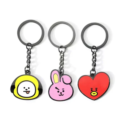 2178-2-Llavero ovalado esmaltado de animal de peluche