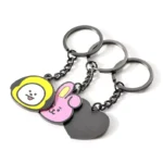 2178-3-Cartoon animal enamel oval-shaped keychain