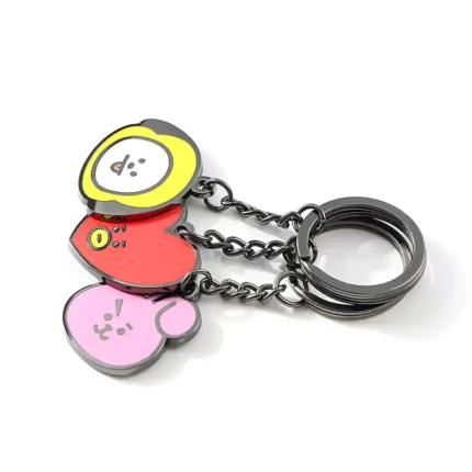 2178-4-Llavero ovalado esmaltado de animal de peluche