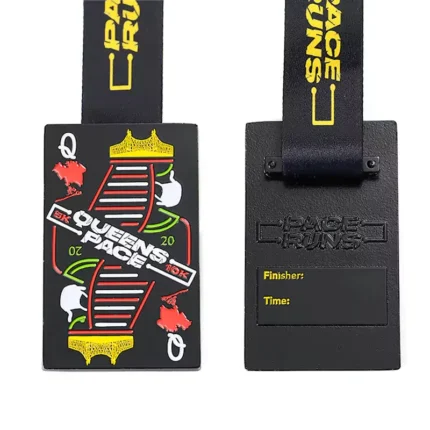 1465-3-Black Square Poker Q Enamel Medal