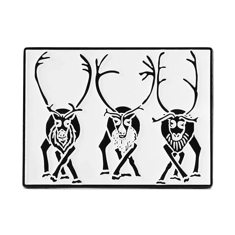3697-1-Square Fridge Magnet with Tribal Ancient Sheep Totem Elemen