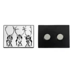 3697-3-Square Fridge Magnet with Tribal Ancient Sheep Totem Elemen