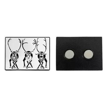 3697-3-Square Fridge Magnet with Tribal Ancient Sheep Totem Elemen