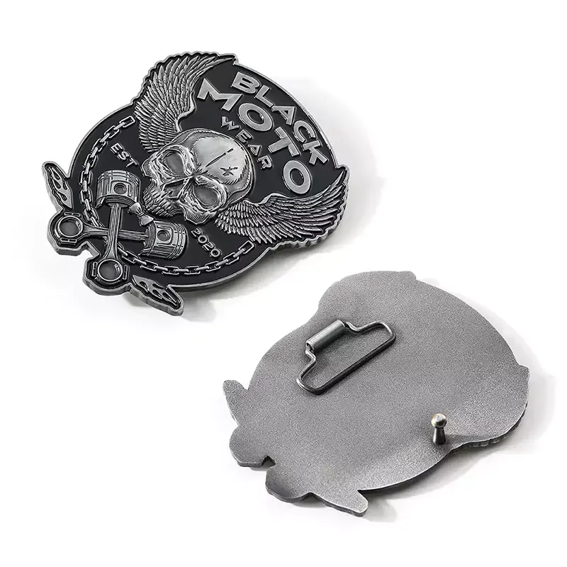 5045-3-Antique Silver Embossed Special Shaped Belt Buckle