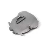 5045-4-Hebilla de cinturón con forma especial y relieve en plata antigua