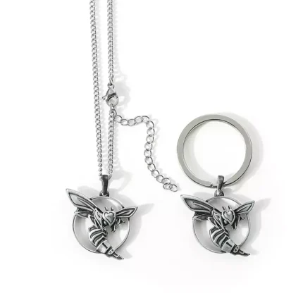 Porte-clés en argent antique, en relief 3D creux, de forme irrégulière