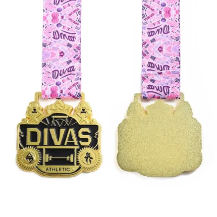 1122-A-Alien Gold Imitation DIVAS Weightlifting Medal
