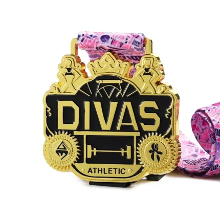 1122-D-Alien Gold Imitation DIVAS Weightlifting Medal