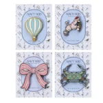 1952-2-Whimsical Cute Hard Enamel Pin Set with Backing Card