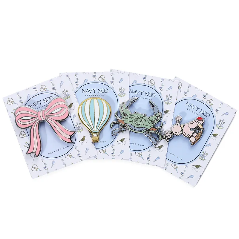 1952-4-Whimsical Cute Hard Enamel Pin Set with Backing Card