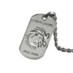 3211-4-Silver 3D Wild Boar Pattern Dog Tag