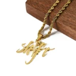 3804-2-Gold stainless steel hollow letter pendant