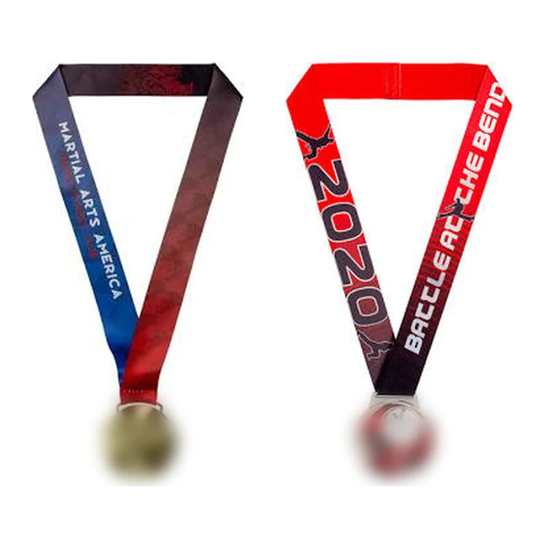 Full-color heat-transfer printed neck ribbons for medals