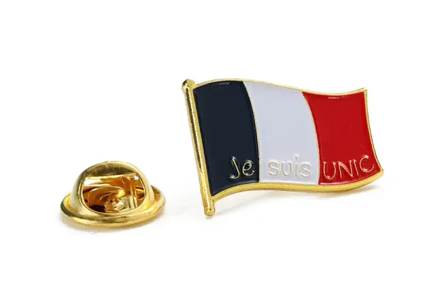 1643-3-French Flag Epoxy Resin Emblem