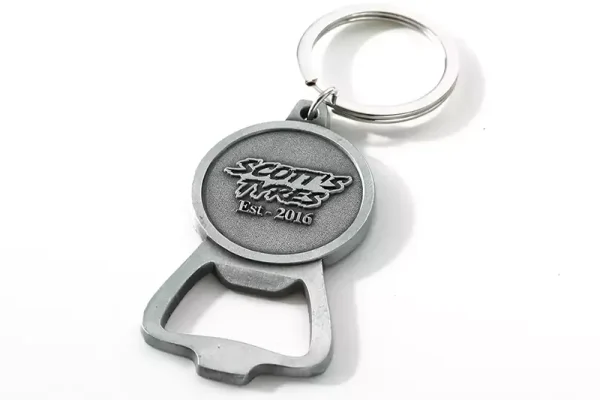 2105-6-Pure LOGO embossed antique silver bottle opener