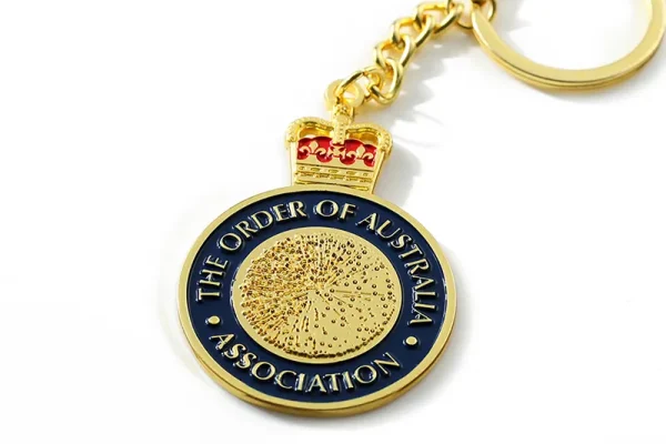 2321-4-Round imitation gold soft enamel keychain